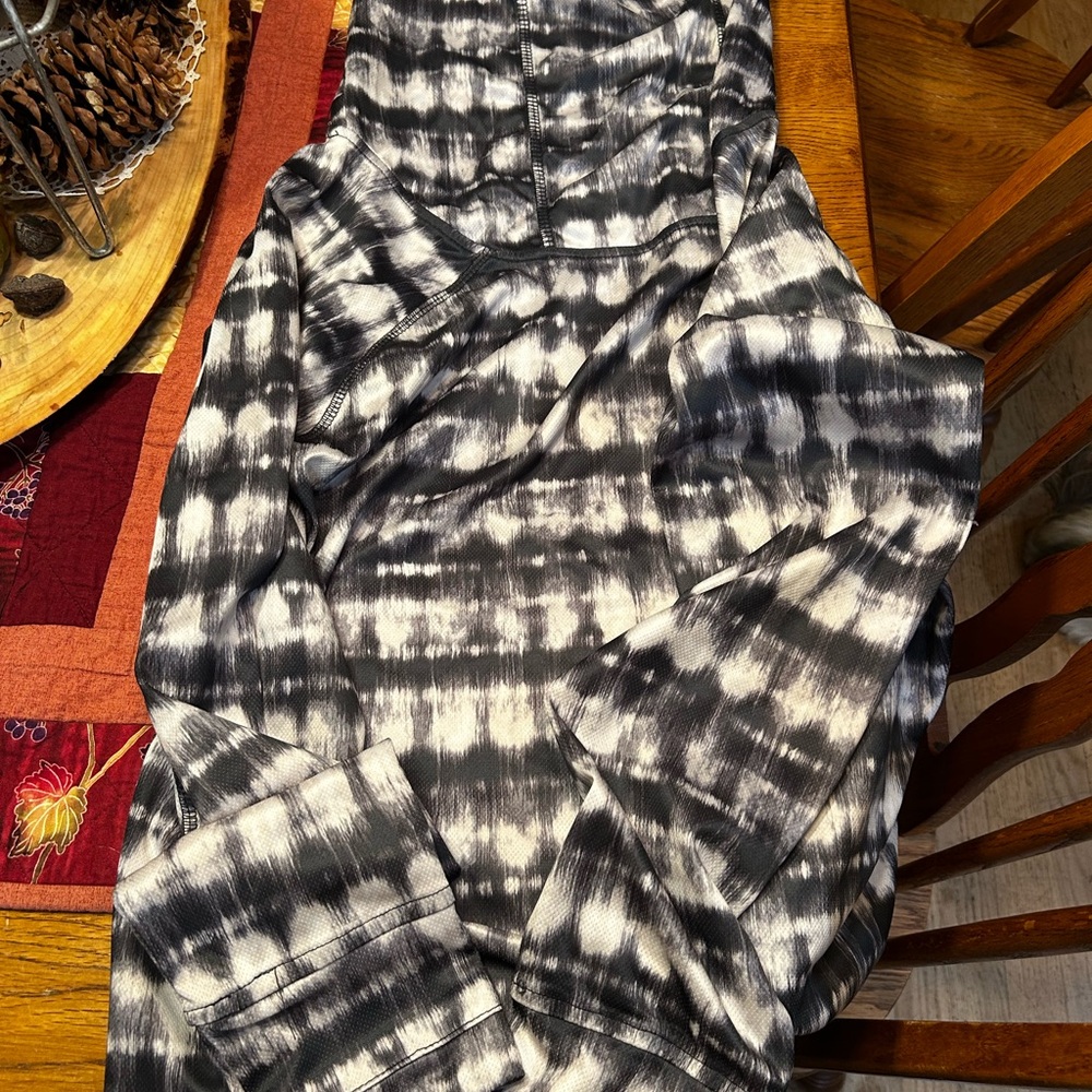 Black and White Saga-Tek Tie-Dye Style Hoodie